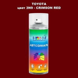 Аэрозольная краска COLOR1 для toyota, цвет 3N9 - crimson RED