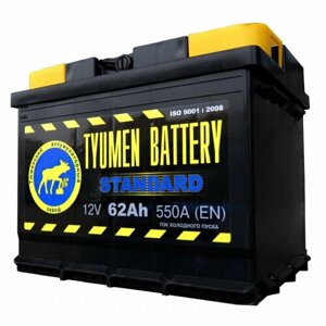 Аккумулятор автомобильный tyumen battery standard 6ст-62 обр. 242x175x190