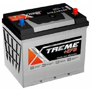Аккумулятор автомобильный Xtreme EFB 95D23L 75 А/ч 690 А обр. пол. Азия авто (230x172x220) с бортиком
