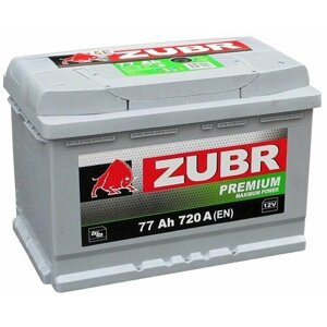 Аккумулятор автомобильный Zubr Premium 6СТ-77 обр. (низкий) 278x175x175