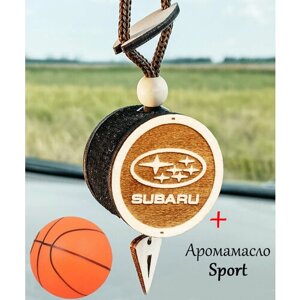 Ароматизатор (автопарфюм) в автомобиль / освежитель воздуха в машину диск 3D белое дерево Subaru, аромат №4 Sport (Homme)