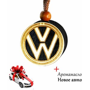 Ароматизатор (вонючка, пахучка в авто) в машину (освежитель воздуха в автомобиль), диск светлое дерево Volkswagen, аромат №58 Новое авто