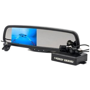 AVEL Комплект из зеркала с монитором и универсальной камеры с видеопарктроником AVS0458BM + AVS115CPR (680) + PS-03V