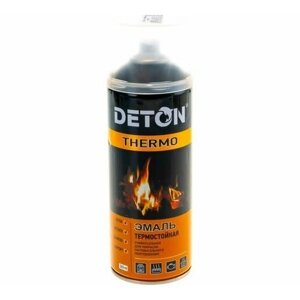 Автоэмаль термостойкая чёрная DETON THERMO (аэрозольная краска) , уп. 520мл