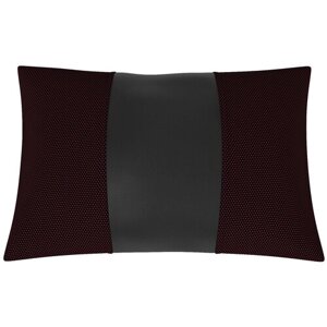 Автомобильная подушка для Chevrolet Cruze (Шевроле Круз). Жаккард+Экокожа. Середина: чёрная экокожа. Боковины: жаккард красная точка. 1 шт.