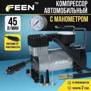 Автомобильный компрессор для шин FEEN 45 л/мин, насос усиленный
