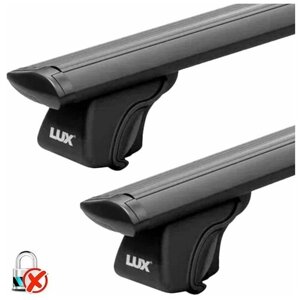 Багажник на рейлинги LUX классик для AUDI A4 Allroad (B8) универсал 2009-2016 - крыловидные черные поперечины - без замка