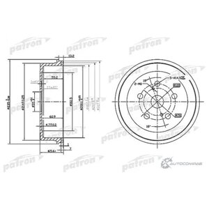 Барабан тормозной задн toyota carina E 92 97, carina E sportswagon 93 97, carina E седан 92 97, carina II 87 93, carina II седан 87 93, celica к patron PDR1182