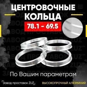 Центровочные кольца для дисков 78.1 - 69.5 (алюминиевые) 4шт. переходные центрирующие проставочные супинаторы на ступицу