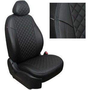 Чехлы на автомобильные сидения Автопилот для Hyundai Elantra V (MD) c 11-16г. (Экокожа ромб, Черный + Черный)