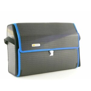 CHEVROLET Органайзер автомобильный в багажник, плетёное тиснение, Chevrolet 30L #черный, синий кант