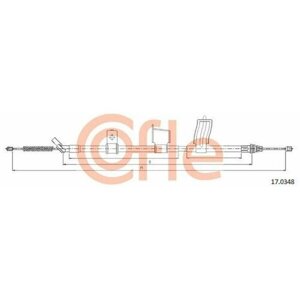 COFLE 92.17.0348 трос стояночного тормоза прав задн Renault (Рено) koleos all (man / mod) 4 / 07-