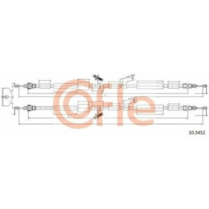 COFLE 92105452 трос стояночного тормоза FORD: KUGA, FOCUS RS 1848/1718+1933/1805 mm