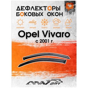 Дефлекторы боковых окон на Opel Vivaro c 2001 г. Ветровики на Опель Виваро с 2001