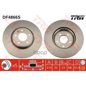 Df4866s_диск Тормозной Передний! Audi A4/A5 1.8Tfsi-3.2Fsi 07> TRW арт. DF4866S