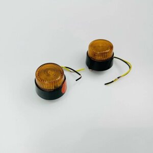 Диодные маркерные габариты на прицеп, фуру, габаритные LED фонари, маячки -Кнопка", с крепежными винтами, желтые, 12-24в, комплект 2шт