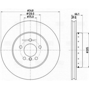 Диск торм. для а/м BMW 5 (F10) (11-перед. d=348 (DF 190426) trialli / арт. DF190426 -1 шт)