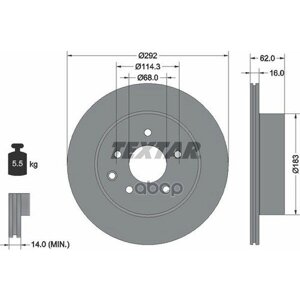 Диск Тормозной Задн Nissan X-Trail (T30, T31) С Покрытием Pro Textar арт. 92144003