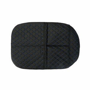DreamCar Technology Защитная накидка на спинку сидения авто / авточехлы на спинку сиденья 2+1 карман на липучке, цвет черный стяжок синий Экокожа