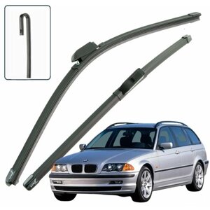 Дворники BMW 3-Series E46 БМВ 3 серии Е46 универсал 1998 1999 2000 2001 Щетки стеклоочистителя бескаркасные к-т 2шт, 600мм-480мм