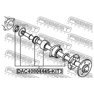 Febest DAC40804445KIT3 подшипник ступичный задний ремкомпект 40X80X44X45 mitsubishi pajero/montero SPORT challenger KH# 20