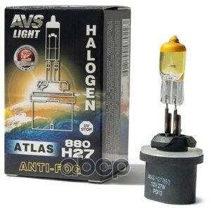Галогенная Лампа Avs Atlas Anti-Fog Box Желтый H27/880 12V. 27w (Коробка-1Шт.) AVS арт. A07022S