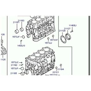 Гильза цилиндра hyundai HD65,72,78, county дв. D4al d+0.00 (1шт. YPR 2113141300 (1 шт.)