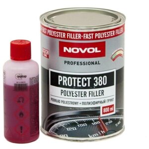 Грунт отделочный полиэфирный Novol Protect 380 Polyester Filler оливковый 0,8 л. с отвердителем