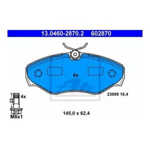 Колодки Ren Espace Iii 2.2Dci/3.0 V6 24V 98-02 Пер С Дат (Luc) Ate 13.0460-2870.2, 13046028702 ATE 13.0460-2870.2