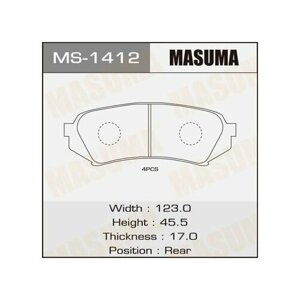 Колодки тормозные Masuma MS1412