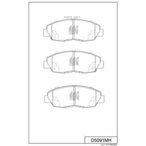 Колодки тормозные, передние (с антискрипной пластиной) HO CRV RD12 ATM 9502, Civic EN2 00, Civic FG1; D5091MH