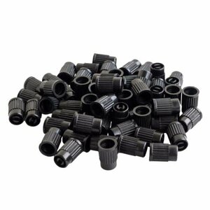Колпачки на шинный вентиль, черные, пластик, 60 шт (комплект из 9 шт)