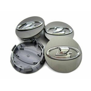 Колпачки заглушки на литые диски Лада 58/50/11, графит, комплект 4 шт.