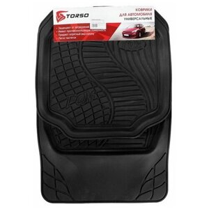 Коврики автомобильные TORSO, резина, 70х50 см, 50х49 см, черный, набор 4 шт