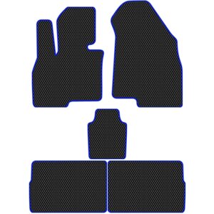 Коврики в салон автомобиля ЭВА Allmone для Jaecoo J7 1 (suv) 2023 - Н. В, черные с синим кантом, 5шт. Джейку