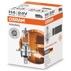 Лампа автомобильная галогенная OSRAM Original Heavy Duty 94196 H4 24V 75/70W P43t 3200K 1 шт.