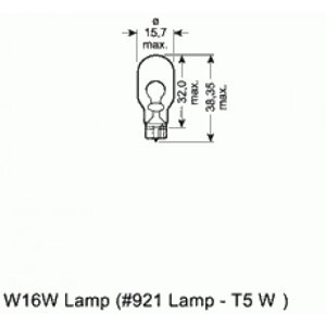 Лампа накаливания фонарь указателя поворота лампа Osram 921 W16W Abarth Punto (199). Alfa Romeo 4c (960_ 960). Alfa