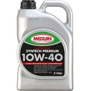 MEGUIN 4338 НС-синт. мот. масло Megol Motorenoel Syntech Premium 10W-40 CF/SN A3/B4 (5л)