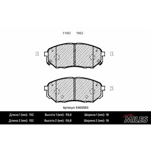 Miles Колодки Тормозные (Смесь Low-Metallic) Передние (Kia Sorento Iii (Um (Trw Gdb3638) E400563 Miles арт. E400563