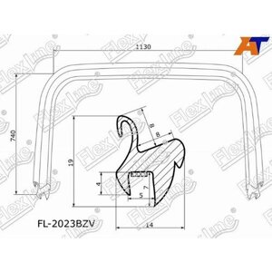 Молдинг лобового стекла (П-образный/ с водоотводом) Honda CR-V 95-01 FLEXLINE FL-2023BZV | цена за 1 шт