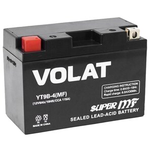 Мото аккумулятор VOLAT YT9B-4 (MF), 150x70x105, полярность прямая