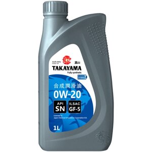 Моторное масло takayama SAE 0W-20, ILSAC GF-5, API SN синтетическое 1л