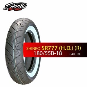 Мотошина Shinko SR777 Heavy Duty 180/55B18 84H TL WW (белобокая)