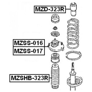 Mzss-016_Опора Амортизатора Заднего Правого! Mazda 323 All 98> Febest арт. MZSS016