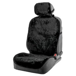 Накидка на сиденье, натуральная шерсть, 145х55 см, черная