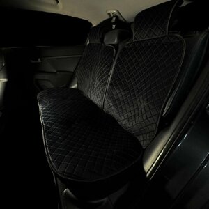 Накидки для Лексус лс (2017 - 2021) седан / Lexus LS на задние сиденья G-Ultra, Велюр, Черный