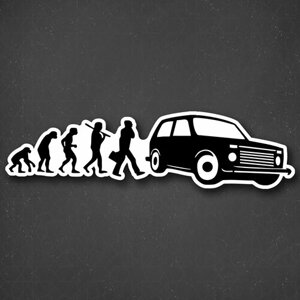 Наклейка на авто "Эволюция Нива" 24x6 см