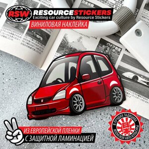 Наклейка на авто Honda Civic 7 Белый ep3 kanjo osaka loop, JDM 12x7.5 см