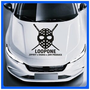 Наклейки на автомобиль на кузов на стекло авто без фона LOOPONE Spirit x Osaka x JDM PRODUCE Черная 90х80 см.