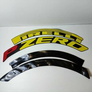 Наклейки на шины PIRELLI PZERO желтые. Клей в комплекте. Резиновые буквы для колес авто и мото из 3D резины, Спортивные диски. Надписи на диски и колёса.